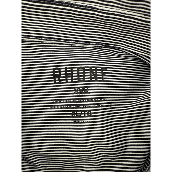 Rhone Mens‎ Striped Button-Up Shirt XL Black & White Cotton Blend - Picture 6 of 10